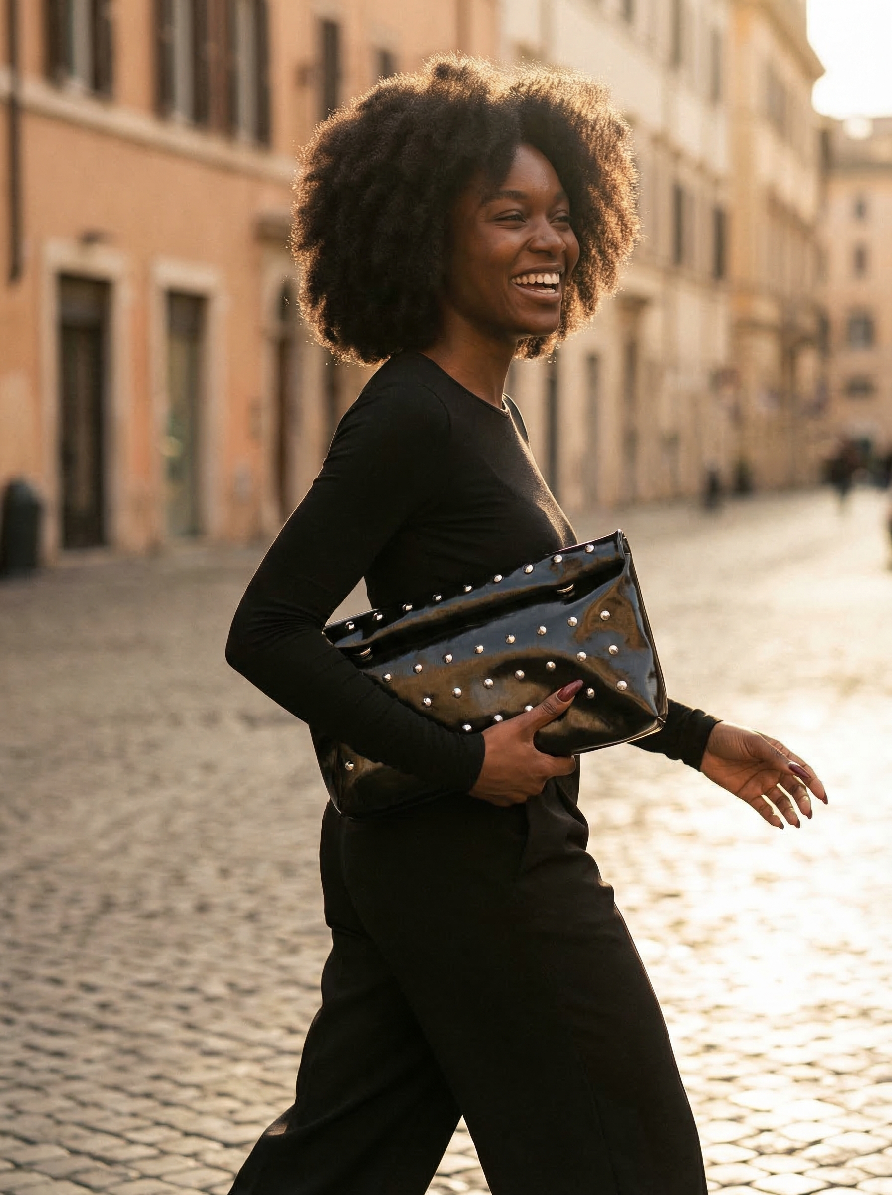 Black Studded Clutch — 2